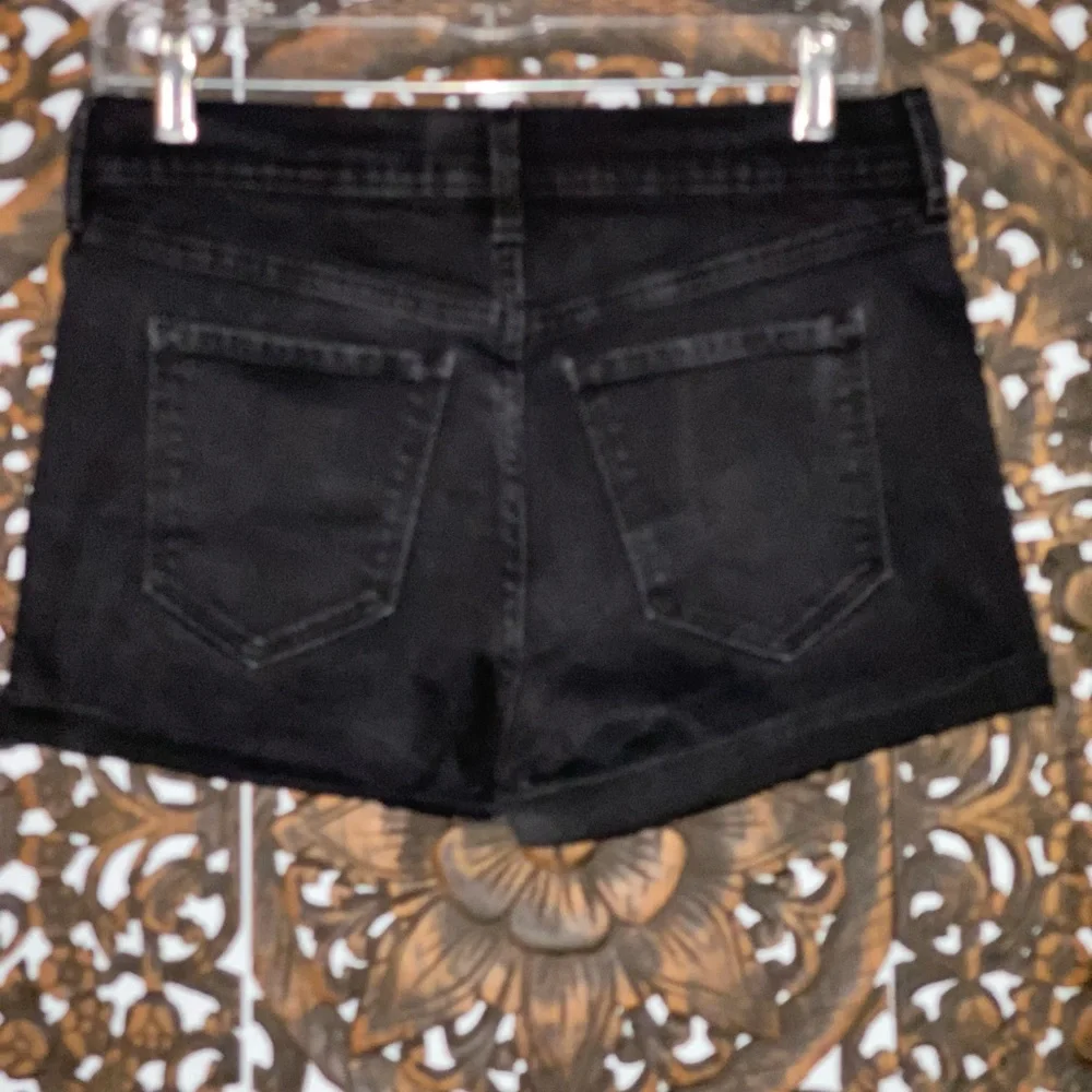 Old Navy Distressed Boyfriend Jean Shorts, Black, Mid Rise, Cuffed, Size 4 - Picture 5 of 12
